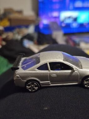 Silver Kids Toy Sports Car with Black Spoiler